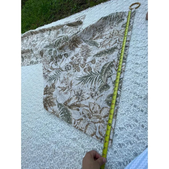 2 Panels Set Embroidery Tropical Window Curtains Natural Bamboos Rings 80"x40" - Picture 6 of 12